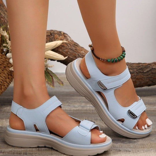 Damen Bequeme Sandalen mit verstellbaren Riemen und gepolsterter Sohle R&B