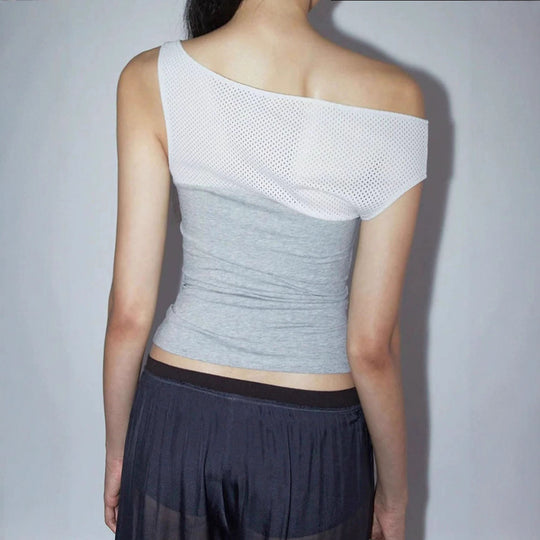 Damen Sporttop mit modischem Netzdesign und figurbetontem Schnitt R&B