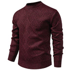 Herren Feiner Strickpullover mit strukturiertem Zopfmuster und Rundhalsausschnitt R&B