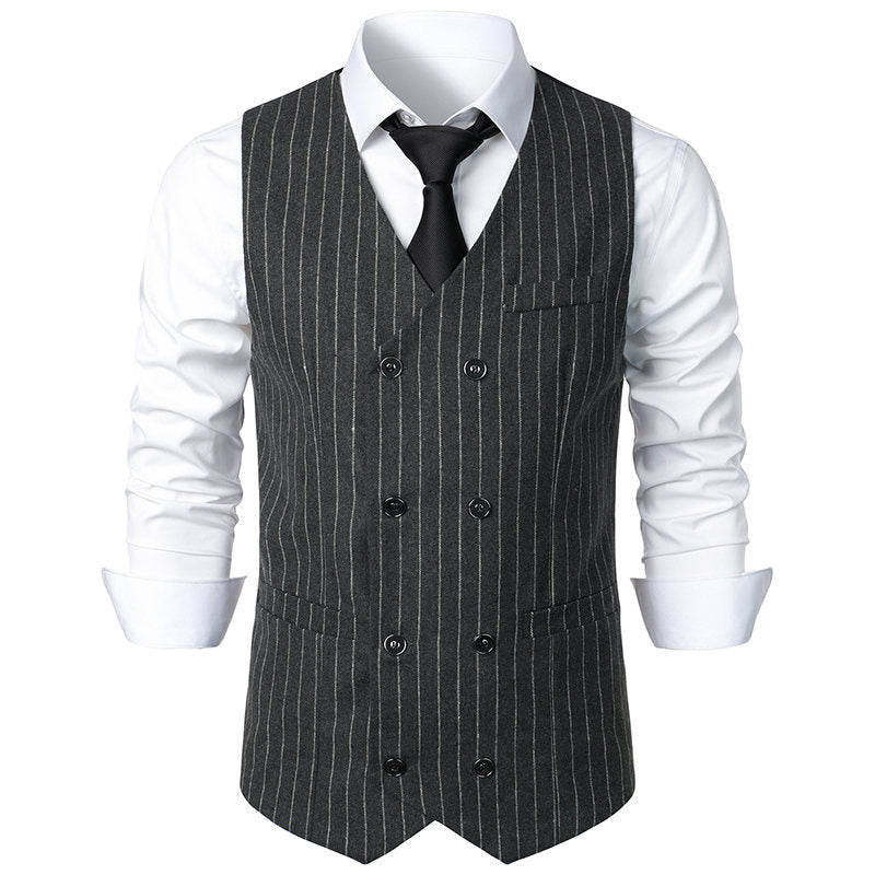 Herren elegante Anzugweste im klassischen Nadelstreifen-Design mit praktischen Taschen R&B