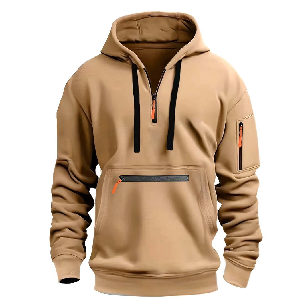 Herren praktischer Zip-Hoodie mit reflektierenden Details und verschiedenen Taschen R&B