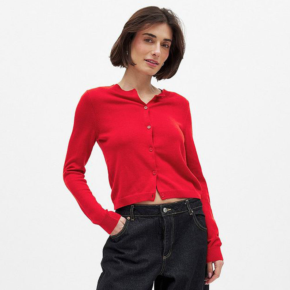 Damen Feiner Strickcardigan mit Knopfleiste und tailliertem Schnitt R&B