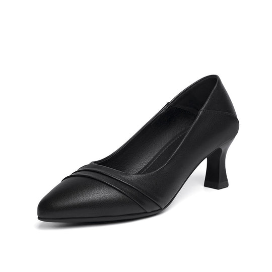 Damen Elegante Pumps mit modischem Rüschendetail und bequemem Blockabsatz R&B