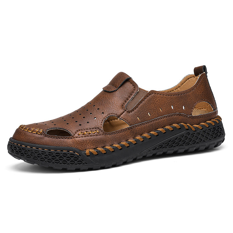 Herren atmungsaktive Leder Sandalen R&B
