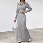 Damen Hoodie und Maxi-Rock Set R&B