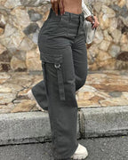 Damen Cargo-Hose mit weitem Bein und praktischen Taschen R&B