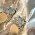 Damen Glänzende Stilettos mit Ziersteinverzierung R&B