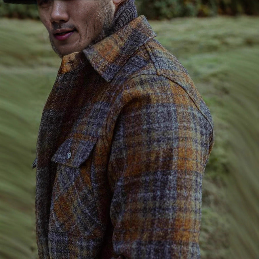 Herren Gemusterte Flanelljacke mit praktischen Taschen