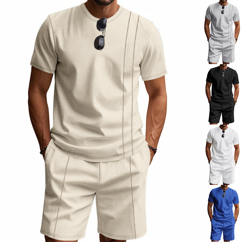 Herren Sportliches Kurzarm- und Shorts-Set aus atmungsaktivem Material R&B
