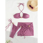 Damen Triangel-Bikini mit eleganter Rock-Überwurf R&B