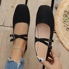 Damen Ballerinas mit Knotenriemen und weichem Obermaterial R&B