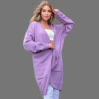 Damen Grobstrick-Cardigan mit großzügigen Taschen und offenem Schnitt R&B
