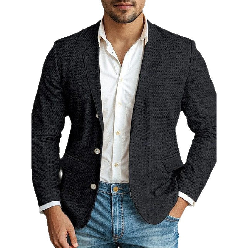 Herren eleganter Blazer mit strukturiertem Design und praktischen Taschen R&B