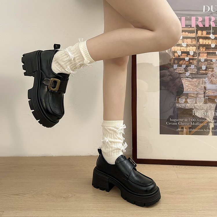 Damen modische Clogs mit robuster Sohle und dekorativem Schnallenverschluss R&B