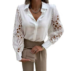 Damen Elegante Bluse mit kunstvollen Spitzenärmeln R&B