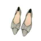 Damen elegante Ballerinas mit funkelndem Schleifendetail R&B