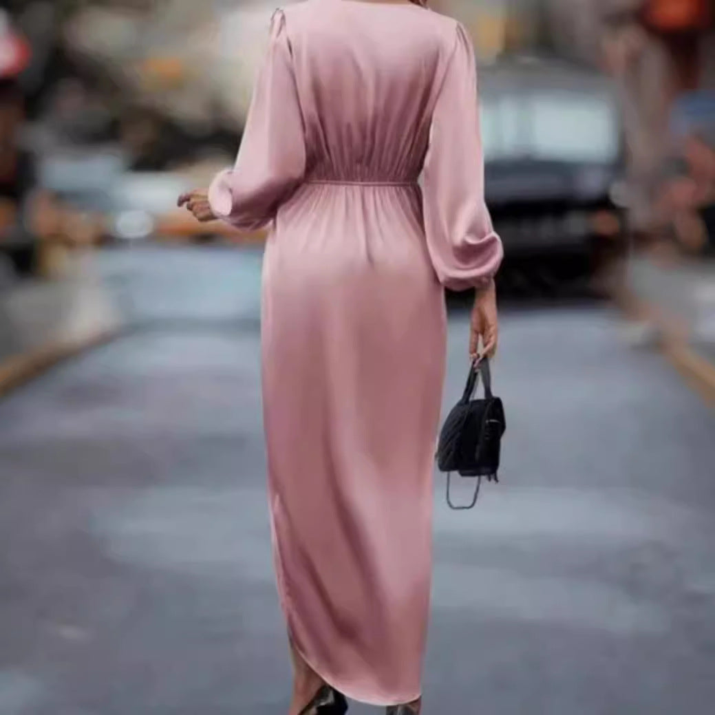 Damen elegantes und fließendes Maxi-Kleid R&B
