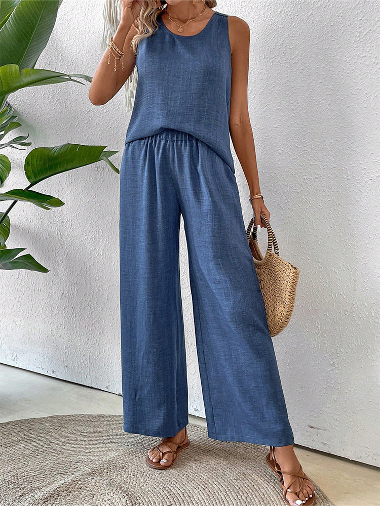 Damen luftiges Sommer-Set mit gehäkeltem Rückenteil und weitem Schnitt R&B