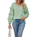 Damen modisches Sweatshirt mit Rüschendetails R&B