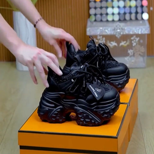 Damen Chunky Sneakers mit glitzernden Akzenten und stylischem Design R&B