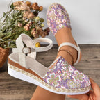 Damen Espadrilles mit Häkel-Design und verstellbarem Riemen R&B