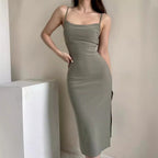 Damen langes Abendkleid mit elegantem Schlitz