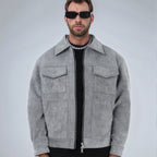Herren lässige Suede Jacke R&B