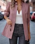 Damen Tailorierte Blazerjacke mit eleganter Spitze und lässigem Schnitt R&B
