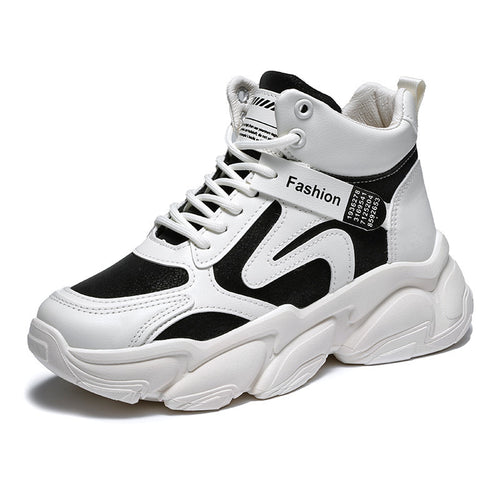 Damen modische High-Top Sneakers mit verstärktem Sohlenprofil und atmungsaktiver Obermaterialstruktur R&B