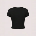 Damen lässiges Crop-T-Shirt mit kreativem Grafikdesign R&B