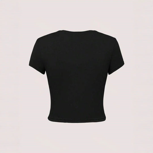 Damen lässiges Crop-T-Shirt mit kreativem Grafikdesign R&B