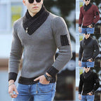 Herren Strickpullover mit modernem Kragen und Reißverschluss
