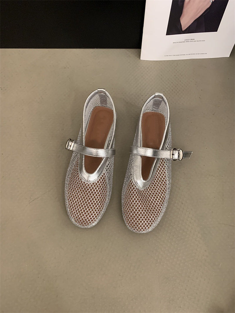 Damen Mesh-Slipper mit verstellbarem Riemen R&B