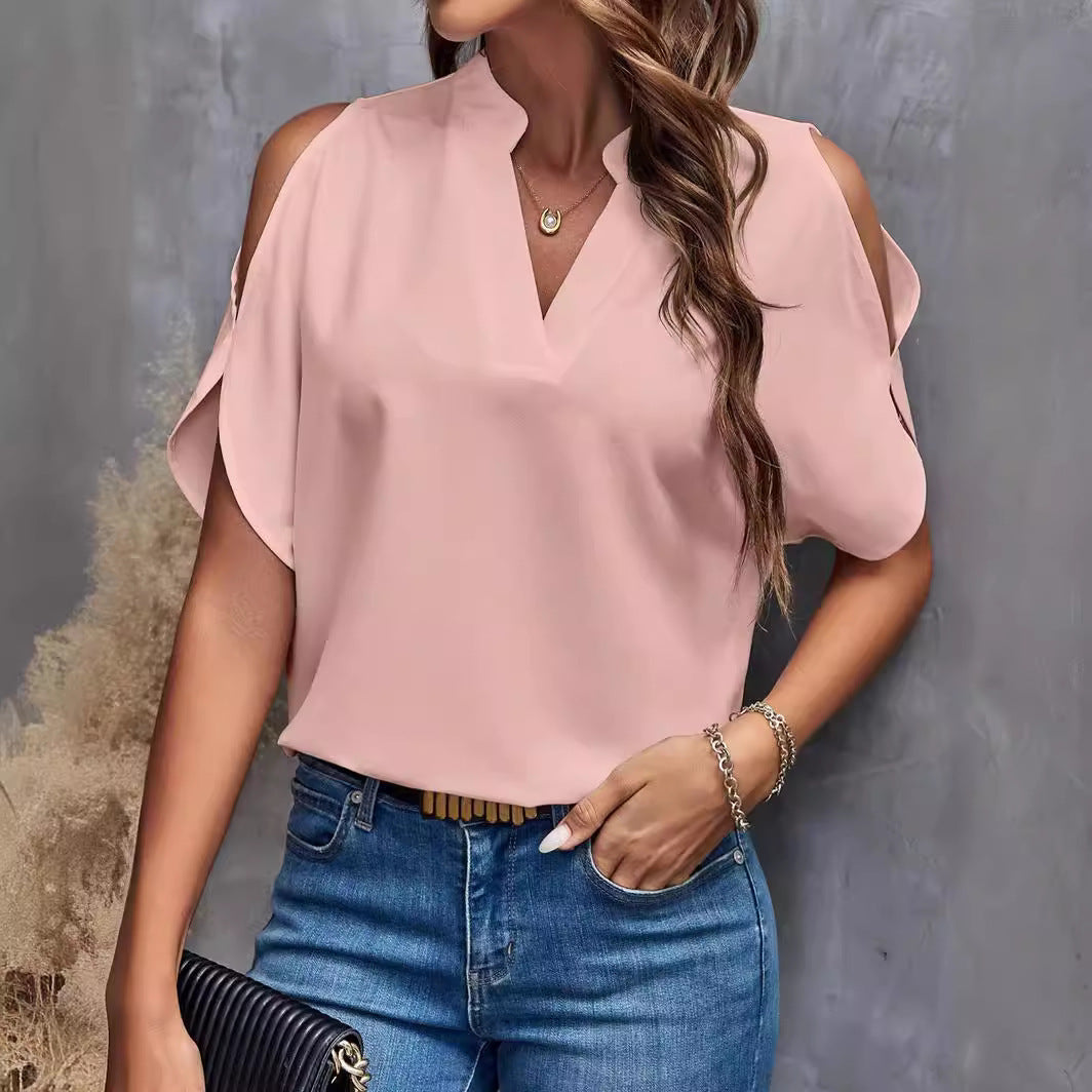 Damen Bluse mit offenen Schultern und stylishen Details R&B