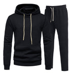Herren lässiges Freizeit-Hoodie-Set mit strukturierter Oberfläche und elastischem Bund R&B