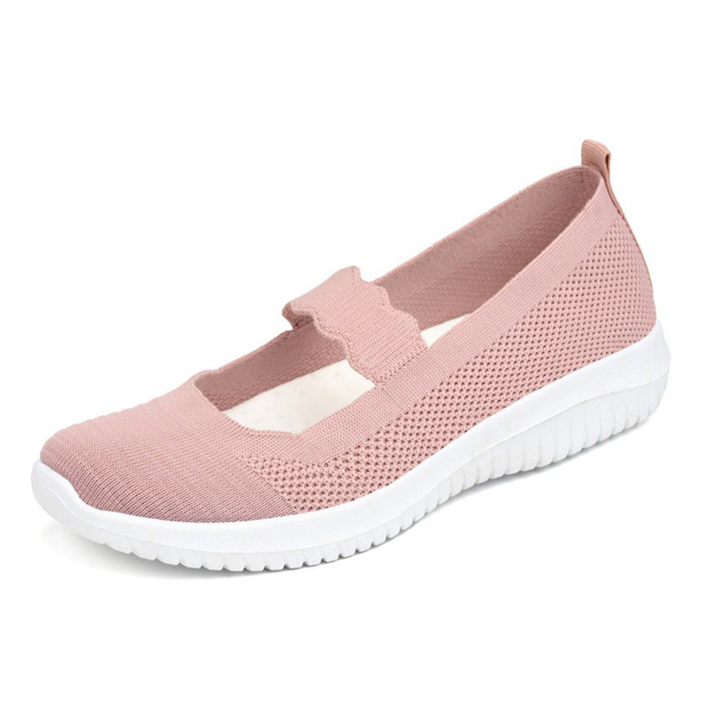 Damen bequeme und atmungsaktive Ballerinas mit elastischem Einsatz R&B
