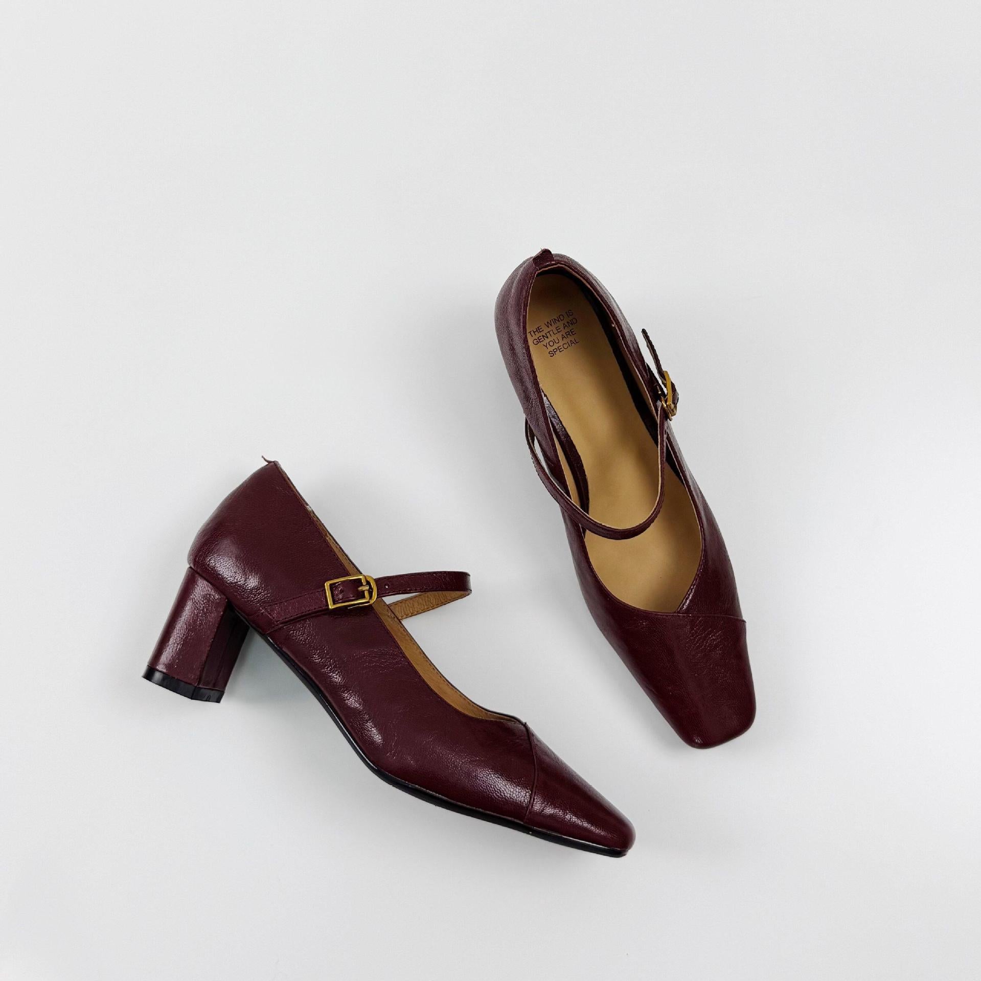 Damen Elegante Slingback-Pumps aus hochwertigem Leder mit komfortablem Blockabsatz