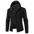 Herren kuschelige Strickjacke mit hohem Kragen und praktischen Taschen R&B