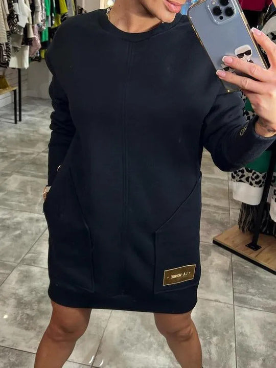 Damen lässiger Hoodie mit praktischen Taschen und dekorativen Details R&B