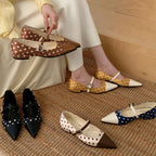 Damen elegante Slingback-Ballerinas mit gepolstertem Riemchen und stilvollem Punkten R&B