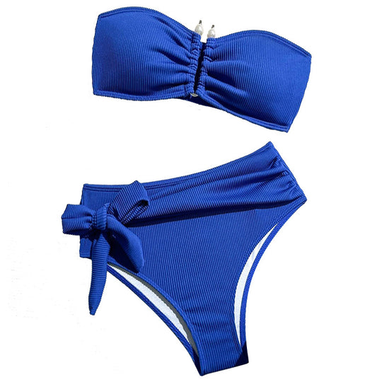 Damen Bandeau-Bikini mit modernem Wickelbund R&B