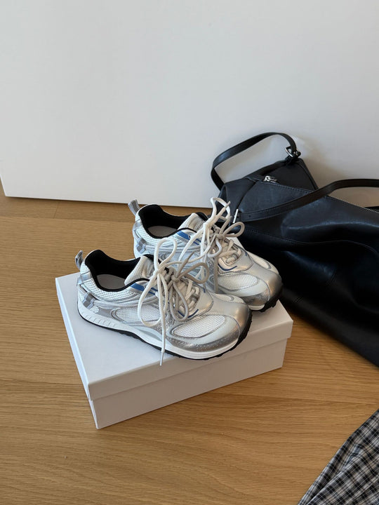 Damen Sportliche Lace-Up Sneaker mit atmungsaktiver Mesh-Oberfläche und dämpfender Sohle R&B