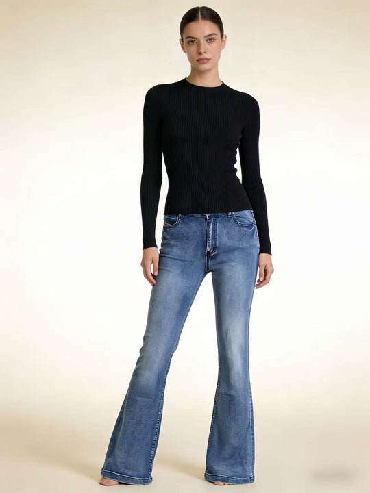 Damen elegante Cropped Bluse mit Puffärmeln und Stickmuster