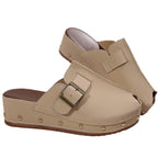 Damen Offene Clogs mit modischen Nieten und verstellbarem Riemen EB