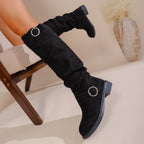Damen Modische Overknee-Stiefel aus weichem, elastischem Material R&B