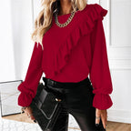 Damen Bluse mit voluminösen Rüschen R&B