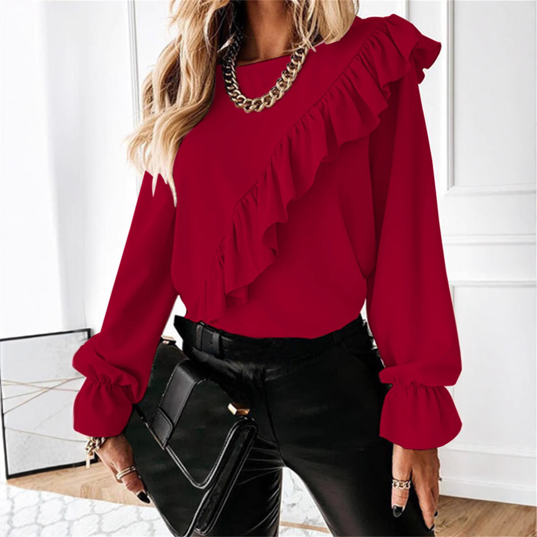 Damen Bluse mit voluminösen Rüschen R&B