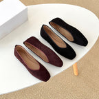 Damen Mokassin-Ballerinas aus weichem Veloursleder