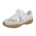 Damen modische Sneakers mit eleganter Spitze und transparenter Schnürung R&B