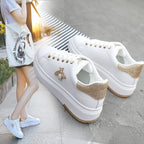 Damen modische Sneakers mit schimmernden Akzenten und Bienenapplikation R&B
